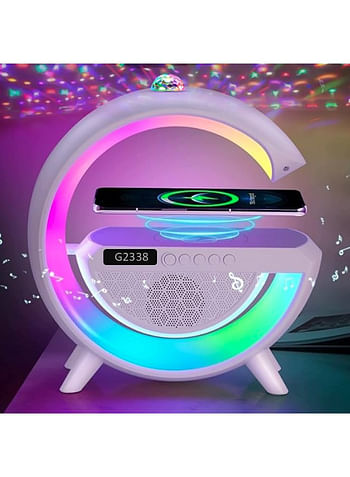 G Type Multifunctional LED Bluetooth Speaker With Wireless Charger Ambient Light And Audio Spotlight