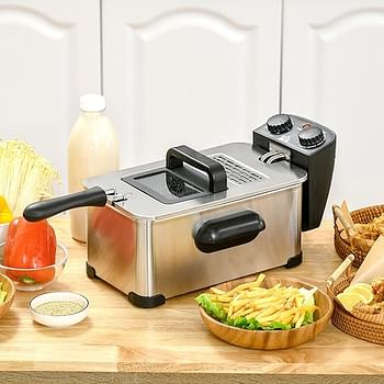 High Quality 3L Electric Household Stainless Steel Deep Fryer with Glass Viewing Windows