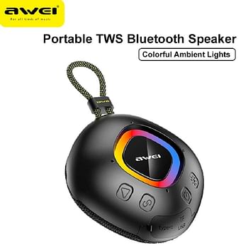 AWEI Ka6 سماعات بلوتوث لاسلكية صغيرة قوية Tws بلوتوث 5.3 صندوق الصوت Hifi Rgb ضوء مكبر الصوت دعم بطاقة Tf