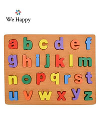 27 Pieces Wooden Alphabet abc Puzzle Toy for Toddlers Early Education and Learning Activity Board - Small Letters