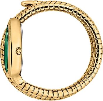 Just Cavalli Watch Women Signature Snake Watch Gold Bracelet Green Dial