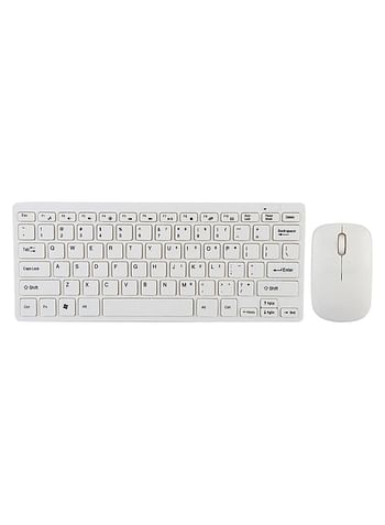 Wireless Keyboard Mouse 2.4GHz 78-key Mini Wireless NANO Receiver Keyboard Mouse Combo (White/Black)