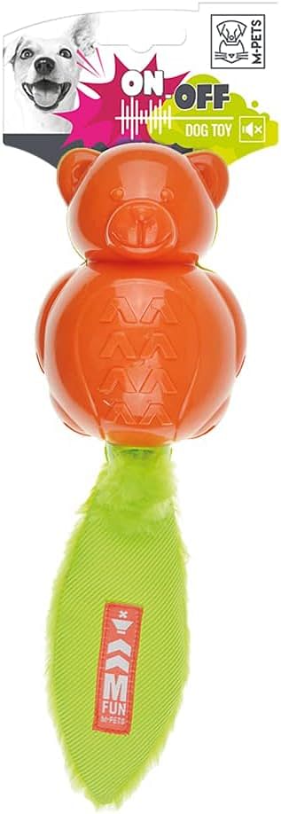 M-PETS On/Off Teddy Orange & Green Dog Toy