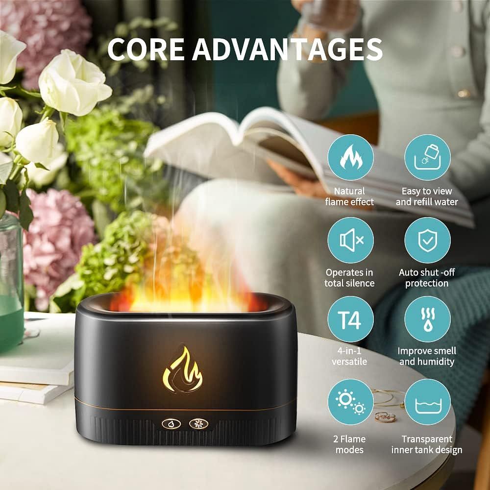 Flame Aroma Diffuser Best In Quality Serenity and Ambiance Unique Natural Flame Versatile Functionality Comfort / Aroma Diffusion And Humidity Improvement Perfect For Home Or Office Use