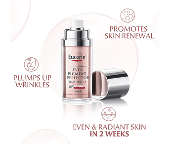 Eucerin Even Pigment Perfector Dual Face Serum Cream, Reduces Spots, Plumps up Wrinkles, Refines Skin Texture, Suitable for All Skin Types, 30ml