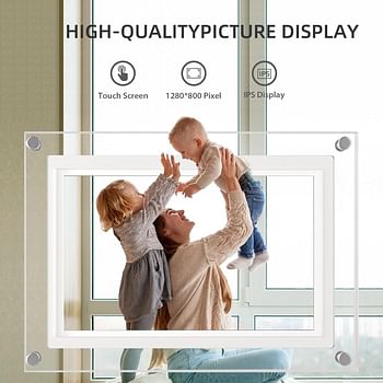 Digital Picture Frame-Newest Transparent Photo Frame Design Digital Photo Frame-IPS HD Screen Photo/Music/Video Playback(10 Inch 1024 * 600 IPS)