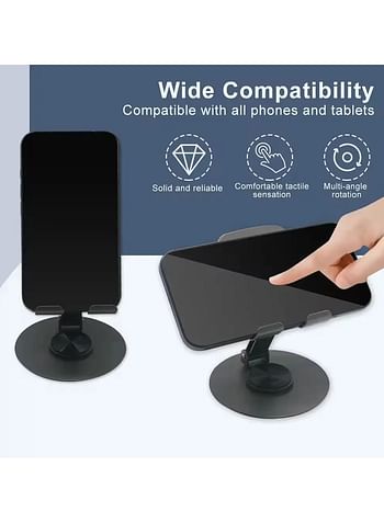 New Design Foldable Phone Stand For Desk Anti-Slip 360 Rotating Metal Mobile Phone Holders For All Phones Dock Holder