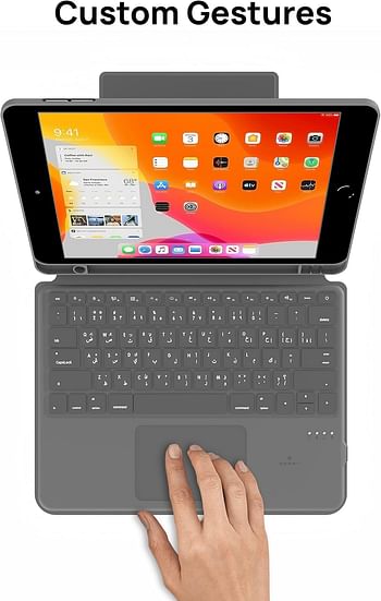 SMART Premium Wireless Keyboard CaseSMART Premium Wireless Keyboard Case for iPad 10.2'', Custome Gestures, iPadOS Shortcuts, Trackpad with customized Wake up/Sleep, Built in Kickstand, Pencil slot for iPad 10.2'', Custome Gestures, iPadOS Shortcuts, Trac