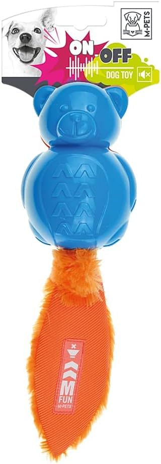 M-PETS On/Off Teddy Blue & Orange Dog Toy