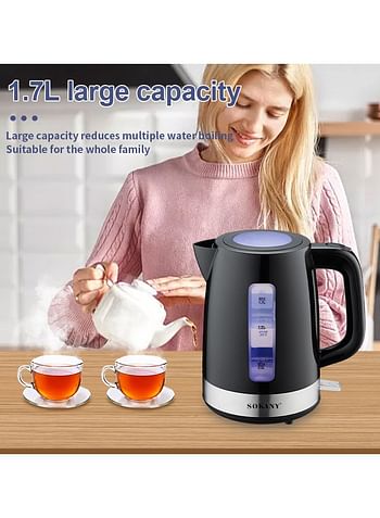 sokany Sokany Electric Kettle 1.7 Liter - 2200 W -Black