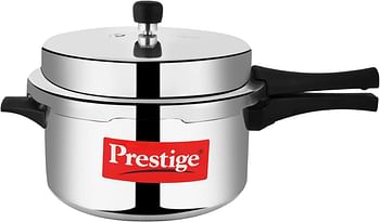 Prestige Popular Pressure Cooker 7.5 Ltr  Aluminium Pressure Cooker With Lid  Precision Weight Valve - Silver