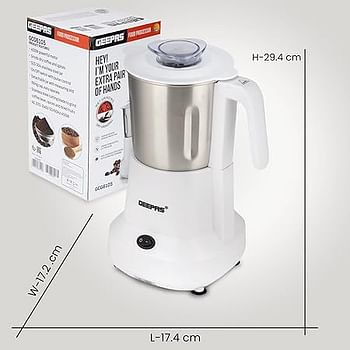 Geepas Coffee Grinder GCG6105 - 450W Electric Grinder Separate Stainless Steel Blades for Coffee Beans Spices & Dried Nuts Grinding Detachable Bowl Large Capacity Mill