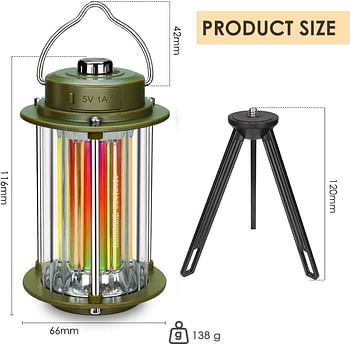 Rechargeable Outdoor Camping Lantern With Power Bank Function Warm & White Light Stand & Handle Design