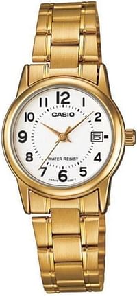 Casio For Women Analog Ltp-V002G-7Budf Stainless Steel Watch Band Gold