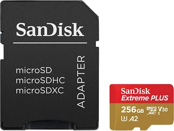 SanDisk Micro SD Extreme Plus Memory Card 256GB 200MB/S With Adapter