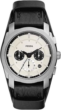 Fossil Men's Machine Chronograph, Stainless Steel Watch with a 42mm case size and an eco-leather strap - Black