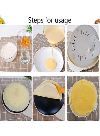 Electric Crepe Maker, Electric Round Non-Stick Pancake Maker Crepe Machine Frying Pan Pizza Baking Tools 220V