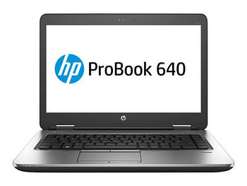 HP ProBook 640 G2 14 Inch 6th Generation Windows 10 Pro Business Laptop Intel Core i7-6600U Webcam USB 3.0 Type-C Wi-Fi VGA DP ITB SSD - 8GB RAM DDR4 - Grey