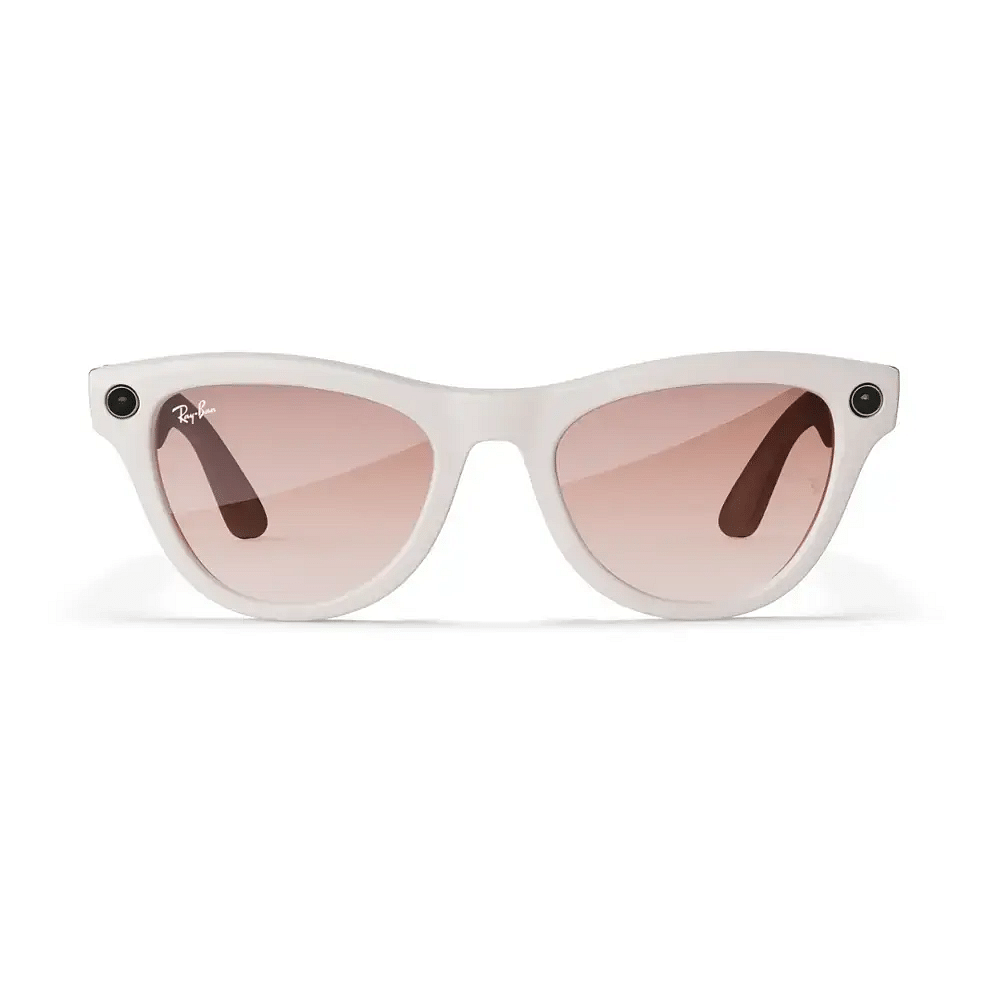 Rayban Meta Skyler Smart Sunglasses Shiny Chalky Gray  - Cinnamon Pink