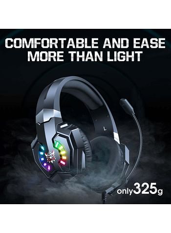 onikuma X32 Gaming Headset Wired Over-Ear Gaming Headphones with Mic & RGB Light for PS4/PS5/XOne/XSeries/NSwitch/PC