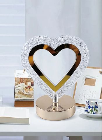 Elegant LED Table Lamp Heart Shape for Night Reading Sitting Infant Dimming Protection Lightweight Desk Romantic Decoration Bedside Lamp