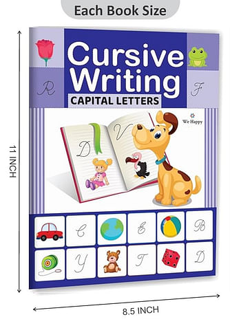 Cursive Writing Capital Letter Book Creative Pictures and Tracing Letters Practice Activity Book for Children