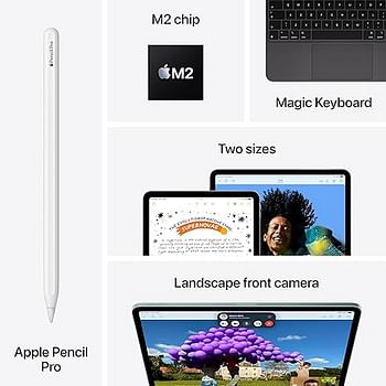 Apple iPad Air 11-inch (M2): Liquid Retina display, 128GB, Landscape 12MP Front Camera/12MP Back Camera, Wi-Fi 6E + 5G Cellular with eSIM, Touch ID, All-Day Battery Life - Space Grey