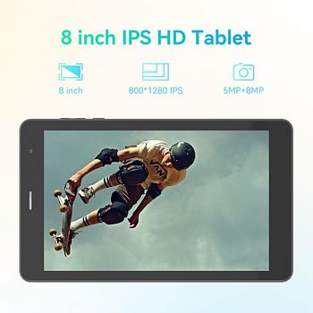 C idea 8 inch Tablet, Android 13.0 Tablet with SIM Card Slot Wifi/5G LTE 8GB RAM,512GB ROM Storage Dual 5MP+8MP Camera HD IPS Display, CM828 (Black)