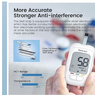 SINOCARE Test Strips for Safe AQ pro I (50 strips and 50 lancets)