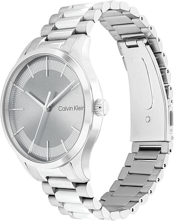 Calvin Klein Analogue Quartz Watch Unisex with Silver Stainless Steel Bracelet 25200036 - Grey