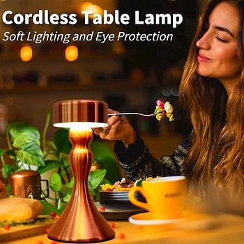 Touch Sensor Bar Table Lamps Portable Cordless Chargeable Battery LED Desk Lamp Night Lights Bedroom Bedside Restaurant Led Light Rose Gold