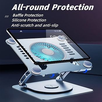 Foldable Laptop Stand with Fans for Desktop Laptop Stand Adjustable Height Cooler Base for Laptop Ergonomic Portable Laptop Riser Holder for DeskTablet and Laptop (10-17")