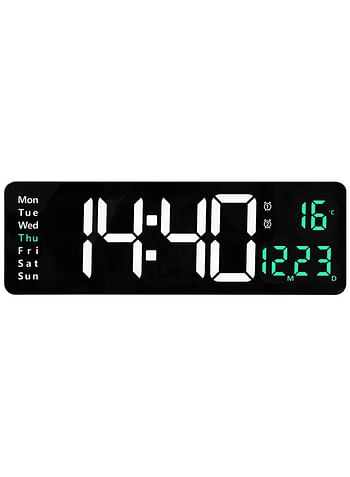 16-inch large screen function display clock, digital clock, simple living room wall clock