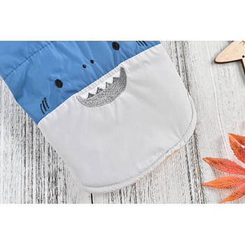 Hong Pet Animal-Shaped Patchwork Trench Coat - Blue Small