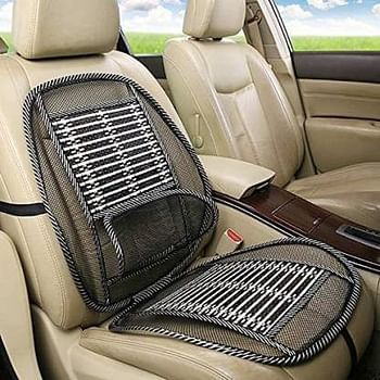 2-pcs Standard Size Ventilated Seat Cushion with Lumbar Support Air Flow Breathable Back Support Cushion Car Seat Cushion Cool Pad for Comfort and Lower Back Pain Relief