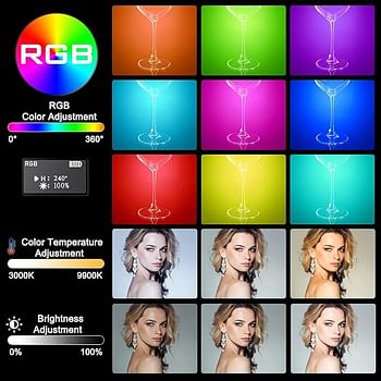 M15 RGB LED Video Light Photography Fill Light Full Color Rechargeable 1500mAh Dimmable