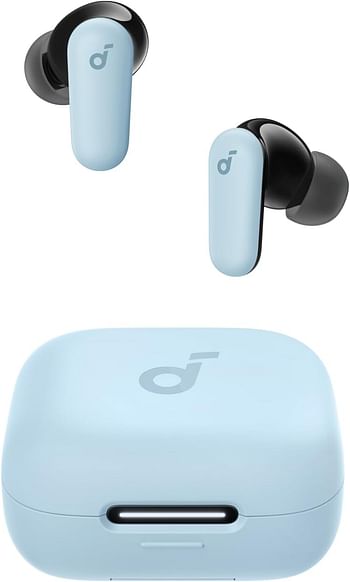 soundcore R50i NC by Anker Noise Cancelling Earbuds, Strong and Smart Noise Cancelling, Powerful Bass, 45H Playtime, 2-in-1 Case and Phone Stand, IP54, Wireless Earbuds, Bluetooth 5.4, App Control - Light Blue