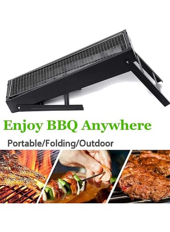 Portable Barbecue Grill, Portable Camping Picnic BBQ Charcoal Stove Stand