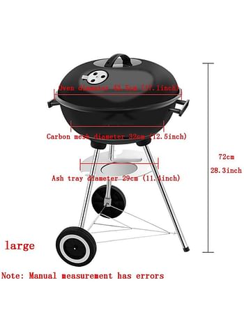 Charcoal BBQ Kettle Grill, 17 Inch, Original Kettle Premium Charcoal Grill, Outdoor Courtyard, for Outdoor Barbecue Grill, Double Layer Grid