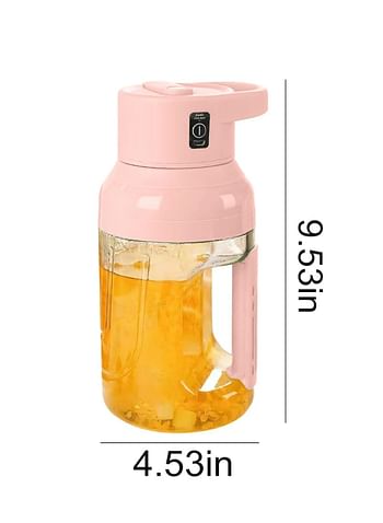 Portable Personal Juicer Handheld for Outdoors Sports and Travel USB Rechargeable Fruit Juicer 1500ml-Multicolour