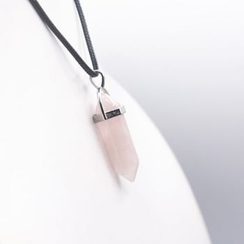 Himalayan Natural Rose quartz crystal pendant Gemstone for Men & Women