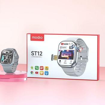 modio ST12 4G Network 3 Pairs Strap/2.2 inch Smartwatch-Silver