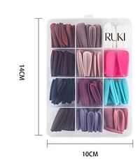 RUKI 144 PCS Nails 12 Grid Different Colours, Artificial Nails, Acrylic Nails 144 Nails with box , Beautiful Fake Nails, reusable, Different shapes and Colors