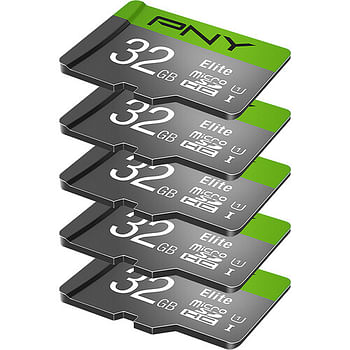 Pny Memory Card Elite (5 Pack) With Adapter 100MB/S 32GB