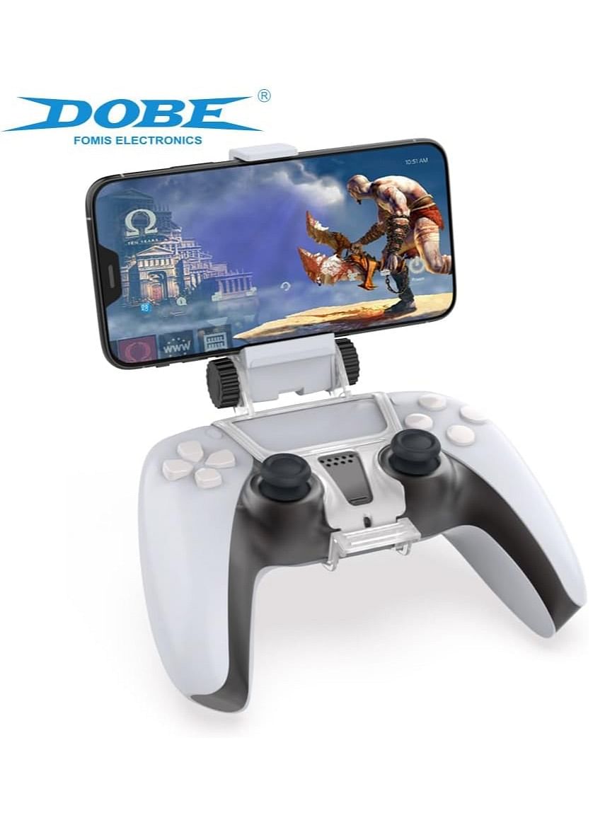 DOBE PS5 Controller Mobile Gaming Clip for Playstation 5 Dualsense Controller Remote Play Mobile Phone Holder Clamp Adjustable Phone Mount Clip (TP5-0527 B)