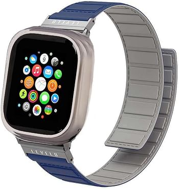 Levelo Magnet Roating Band Vogue for Apple Watch 45/44/42 - Blue, Gray