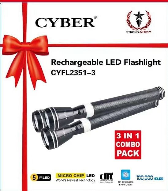 Cyber 3 in 1 Rechargeable LED Flashlight CYFL2351-3