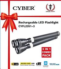 Cyber 3 in 1 Rechargeable LED Flashlight CYFL2351-3