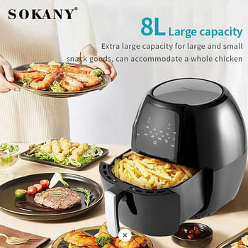 SOKANY Oil Free Healthy Air Frying with Digital Touch Screen 8 Liter SK-8014