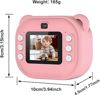 Children's Camera Instant Camera for Children Dual Lens Digital Camera 1080P 2 Inch Screen 3 Rolls Thermal Papers